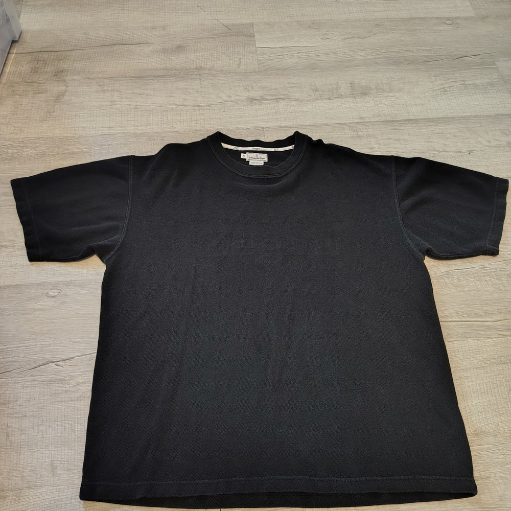 Ermenegildo Zegna Mens Black Textured Cotton T-Shirt Made in Denmark Size M